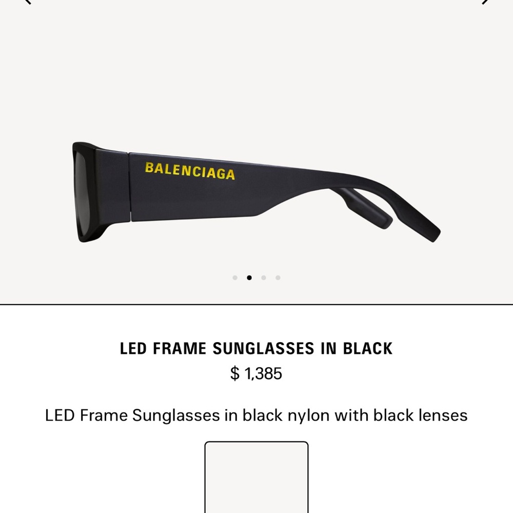 Balenciaga Black Rectangular Sunglasses with Case - Picture 8 of 9